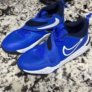Nike Kids Royal Blue and White Hook-and-Loop Sneakers